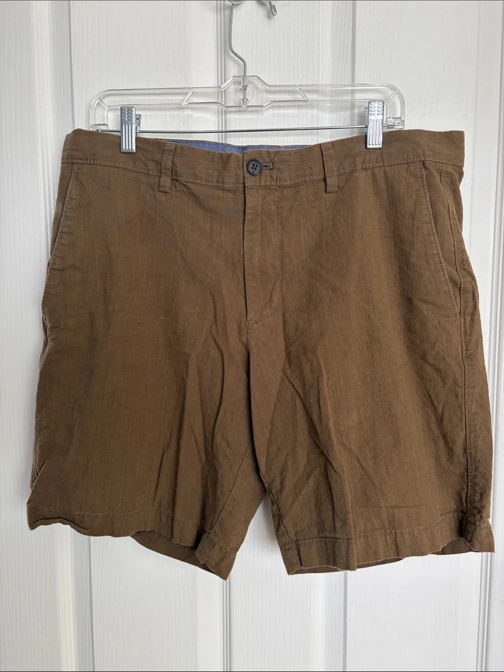Banana Republic Brown Flat-Front Casual Chambray Shorts